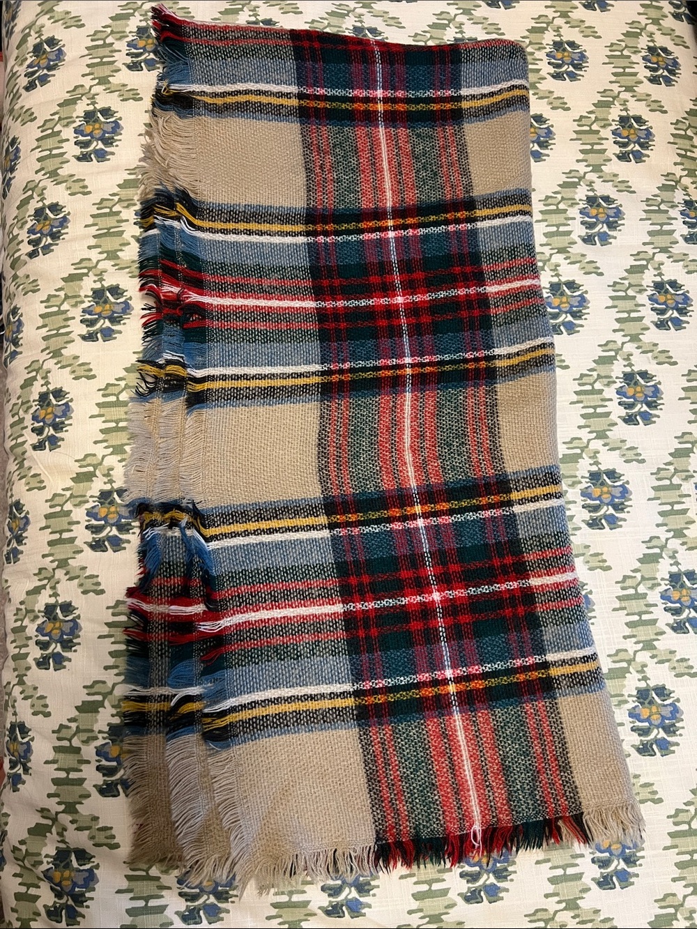 Women’s Plaid Fringe Blanket Scarf